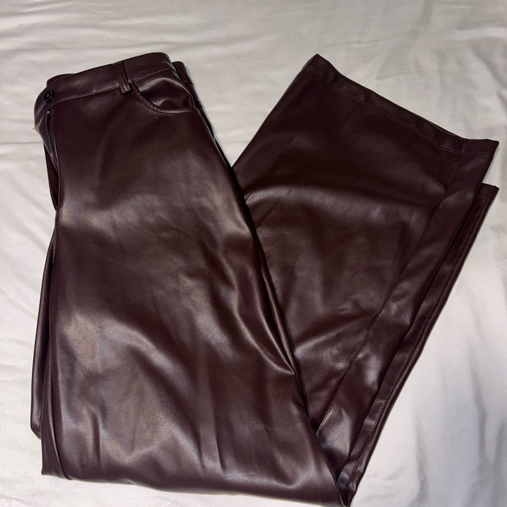 Brown Faux Leather Pants Women’s 0